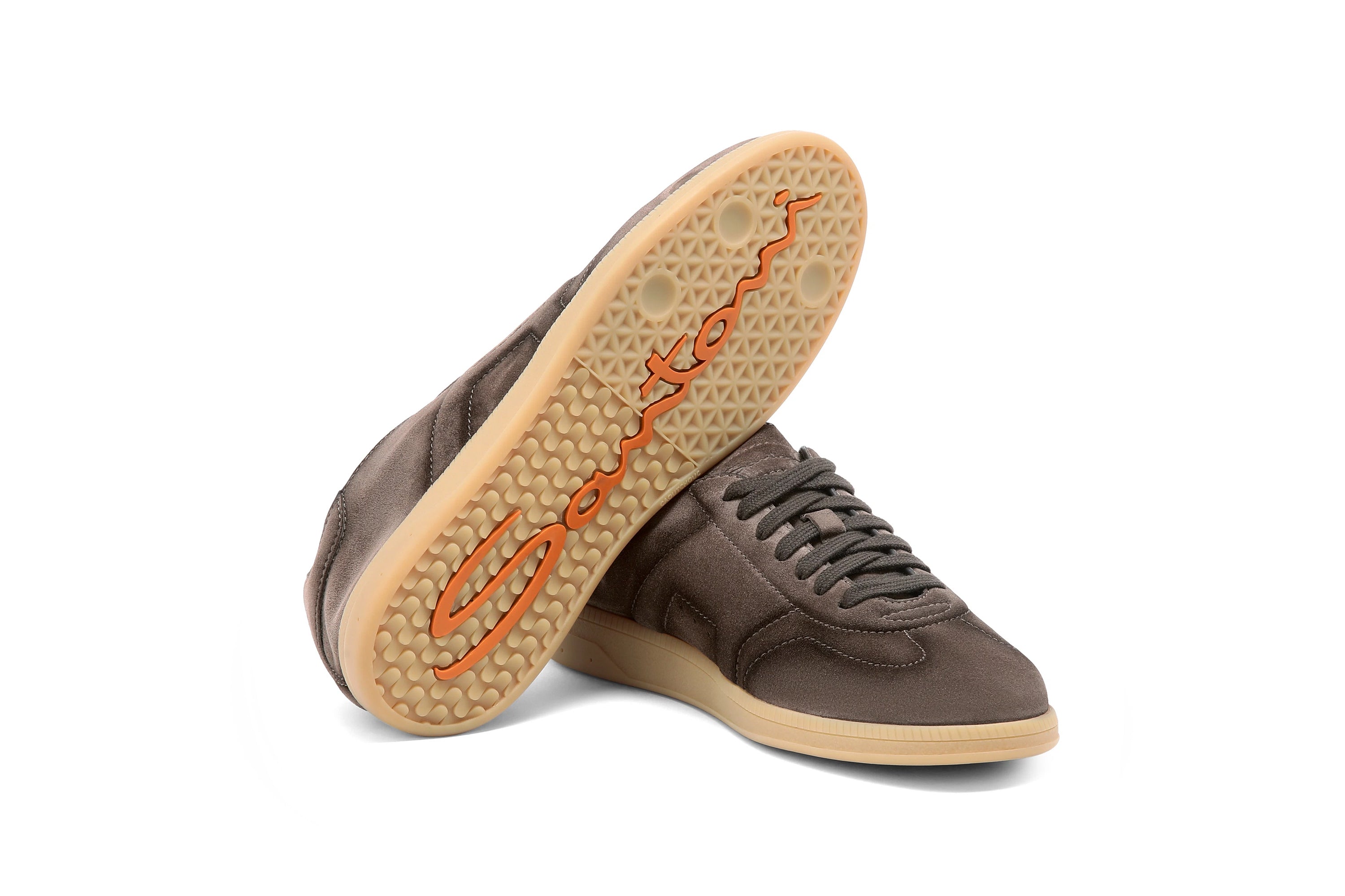 SANTONI BROWN SUEDE DBS OLY SNEAKERS