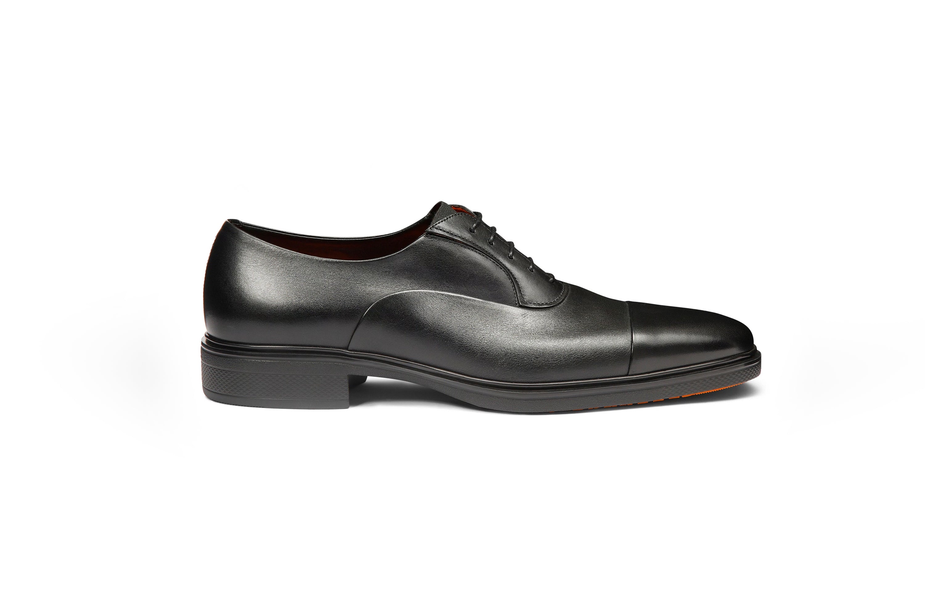 SANTONI LEATHER OXFORD SHOES