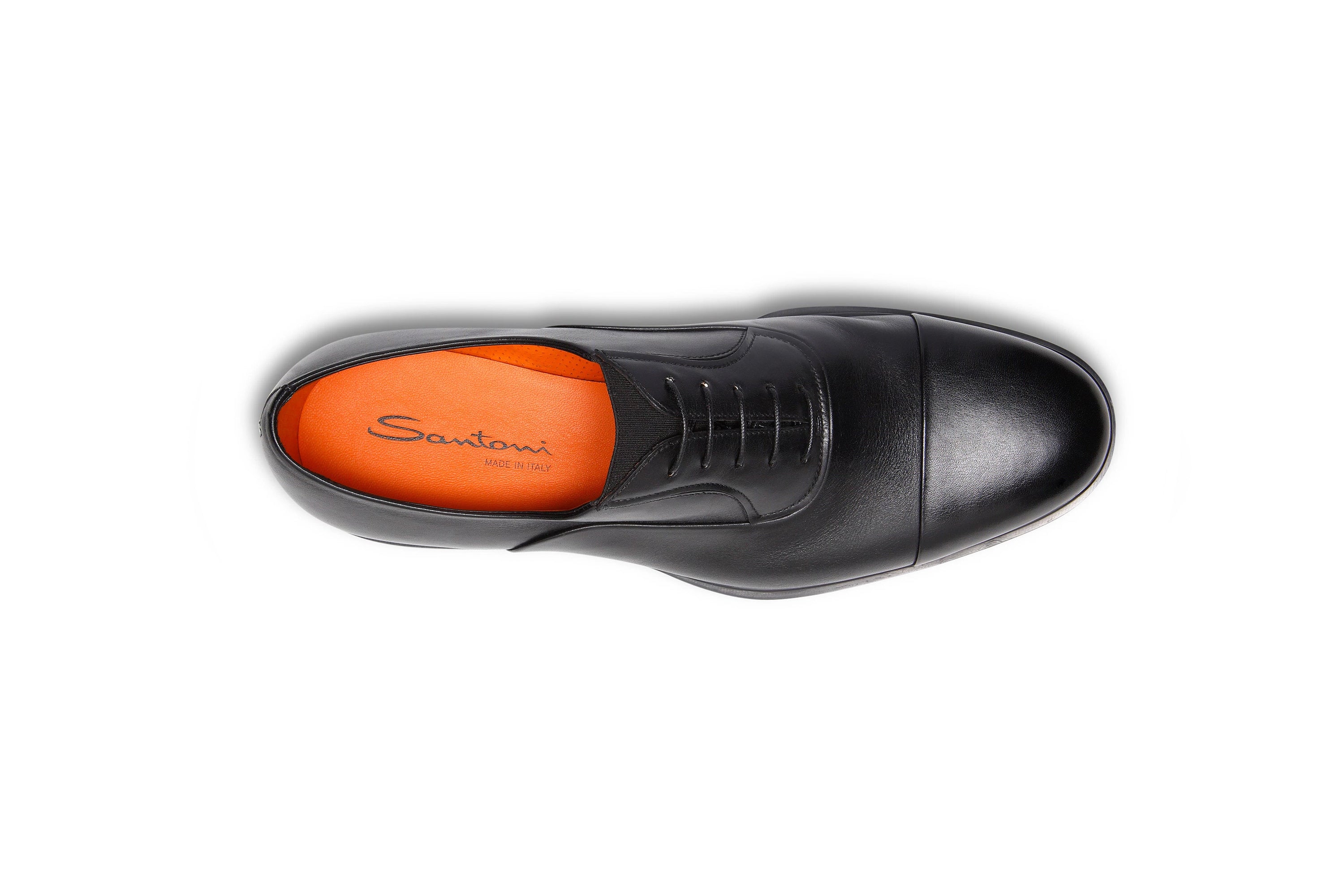 SANTONI LEATHER OXFORD SHOES