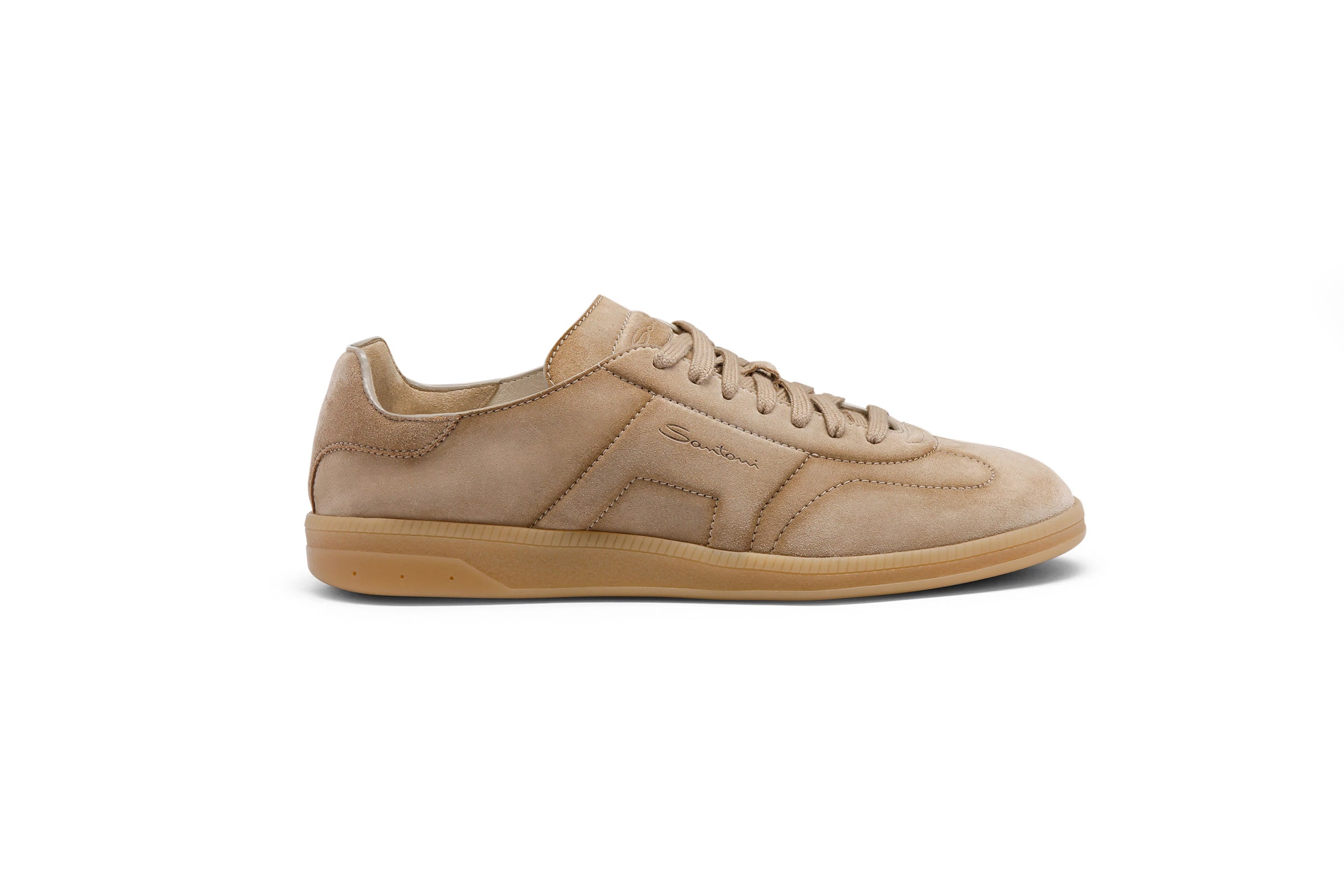 SANTONI LIGHT BLUE SUEDE DBS OLY SNEAKERS