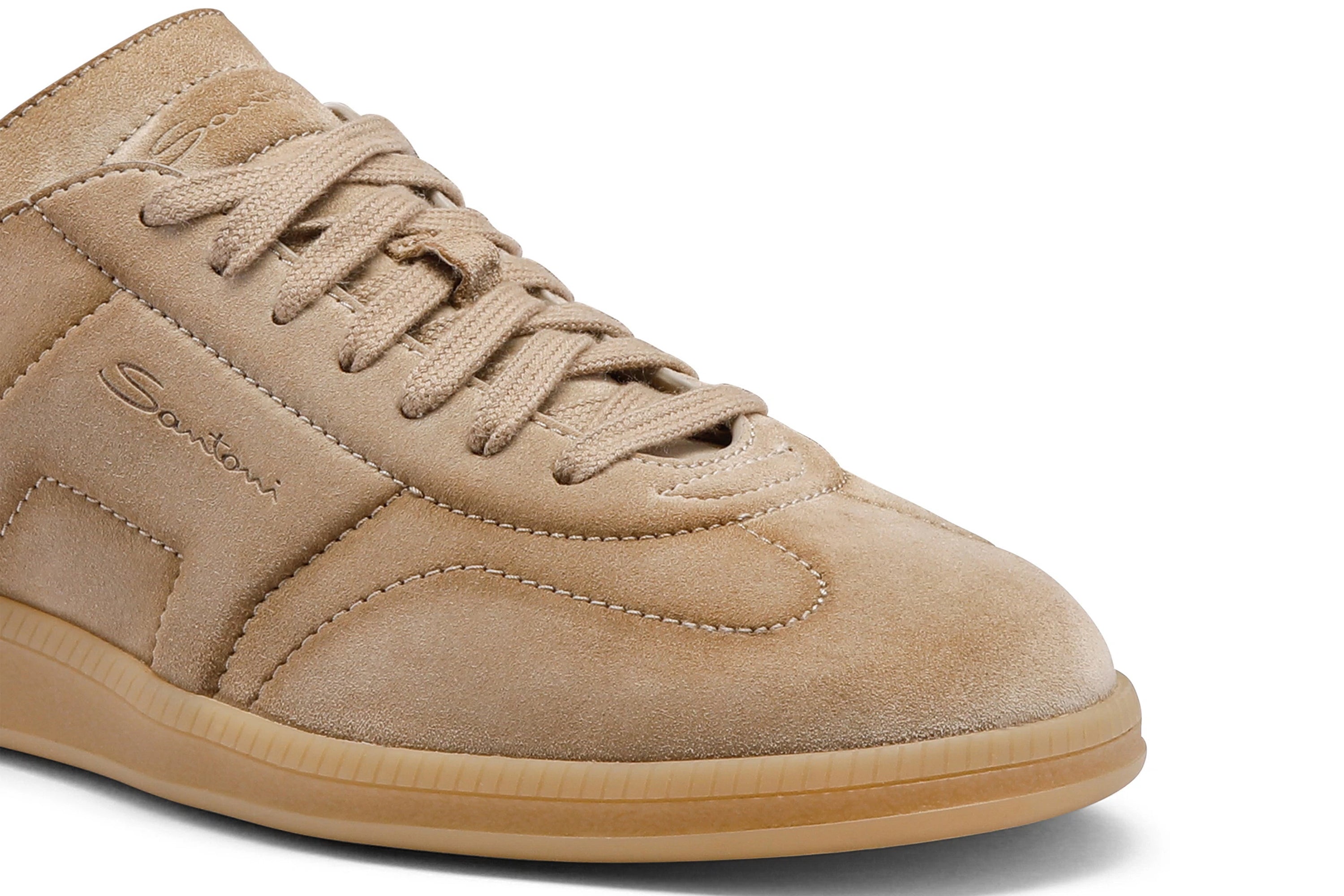 SANTONI LIGHT BLUE SUEDE DBS OLY SNEAKERS