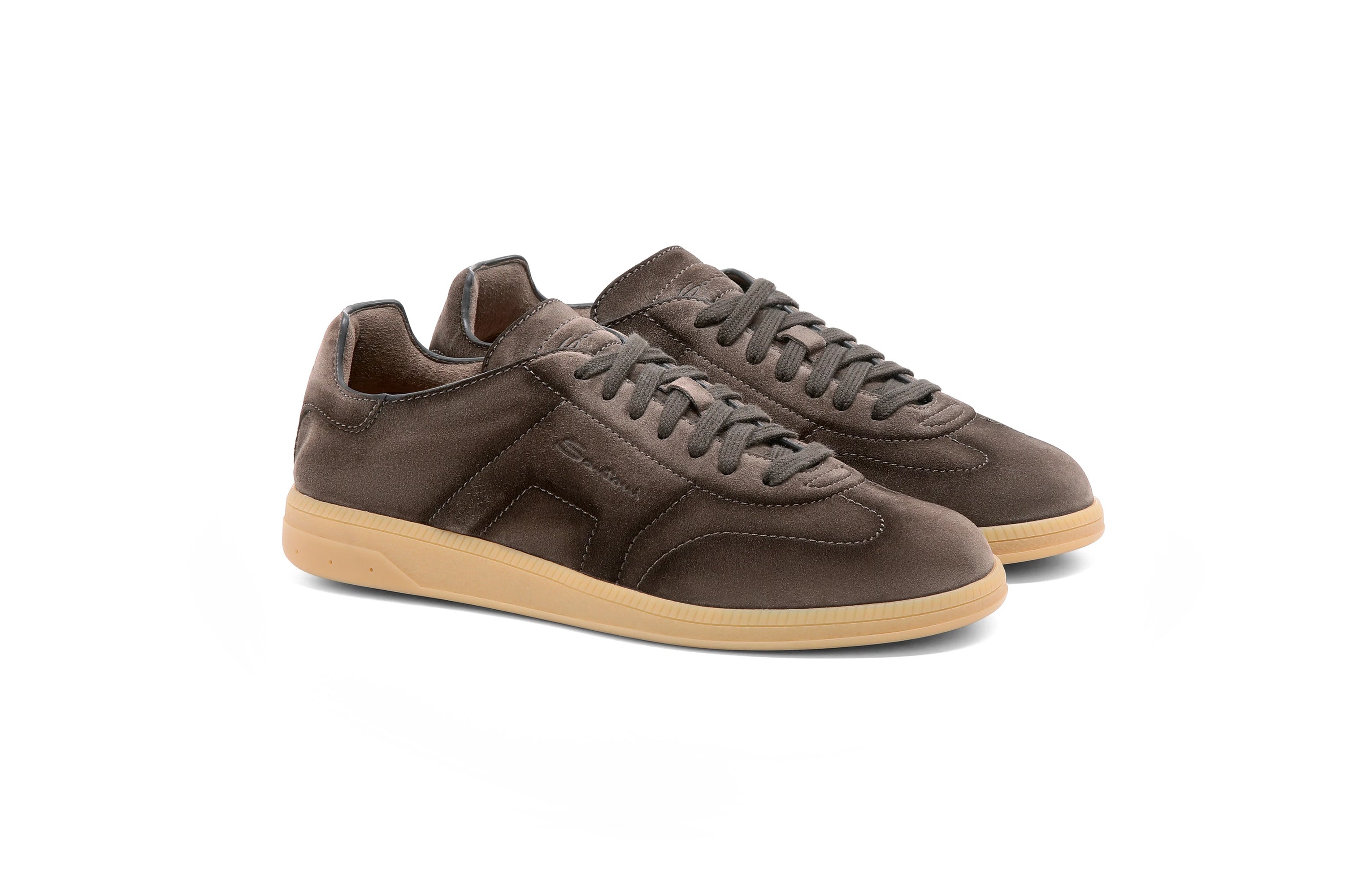 SANTONI BROWN SUEDE DBS OLY SNEAKERS