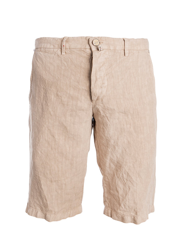 KITON LINEN SHORT IN BEIGE