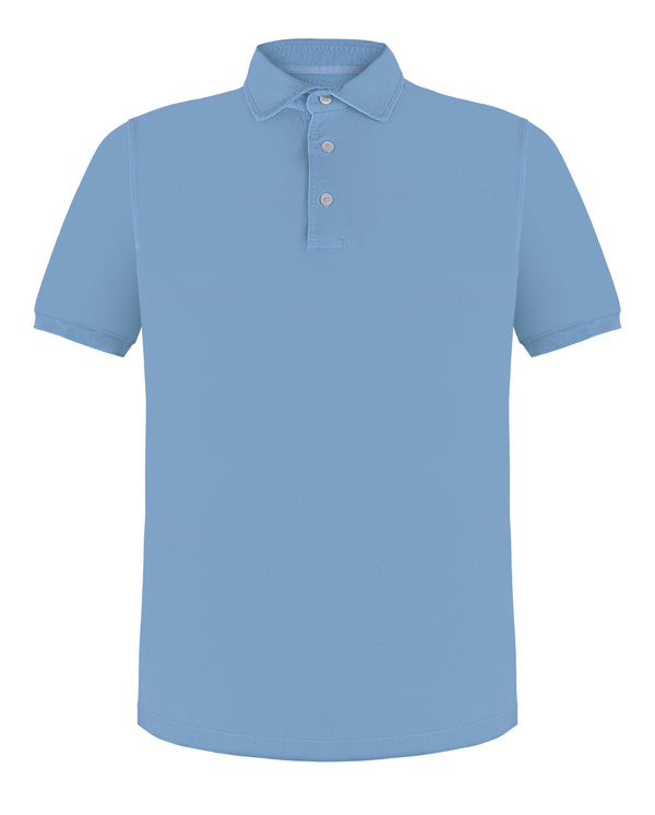 FEDELI COTTON POLO IN BLUE COLOUR