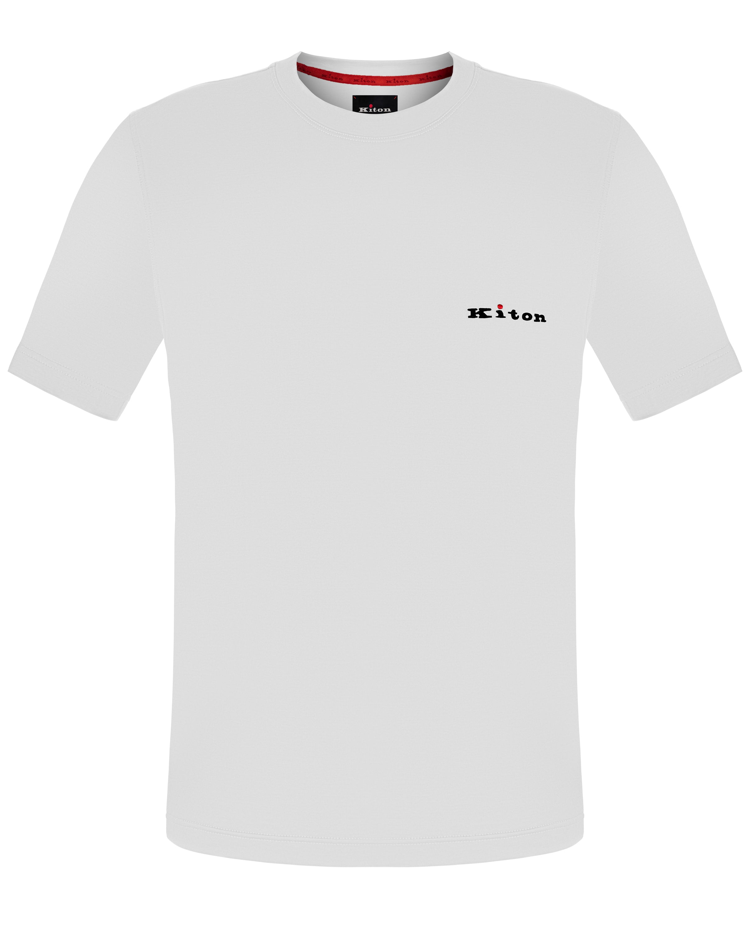 KITON COTTON T-SHIRT WITH LOGO WHITE COLOUR