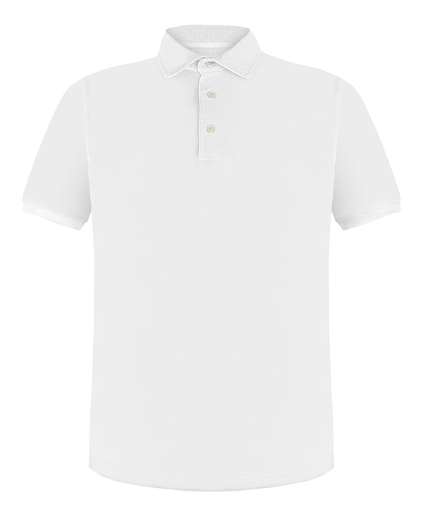 FEDELI COTTON POLO IN WHITE COLOUR