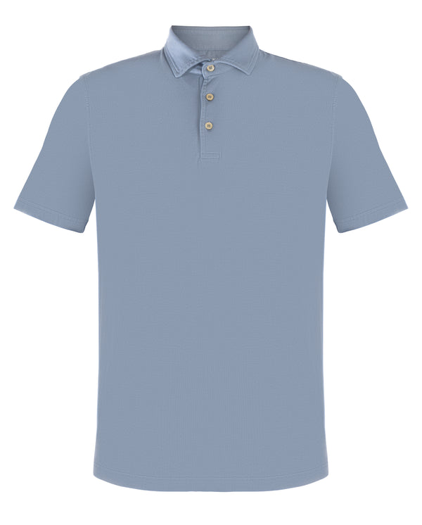 FEDELI COTTON POLO IN BLUE COLOUR