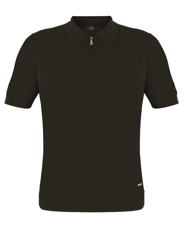 MANDELLI SILK POLO IN GREEN COLOUR