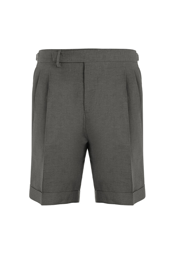 BRIGLIA LINEN BERMUDA SHORT IN GREY