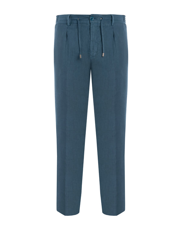STEFANO RICCI LINEN TROUSER IN BLUE COLOUR