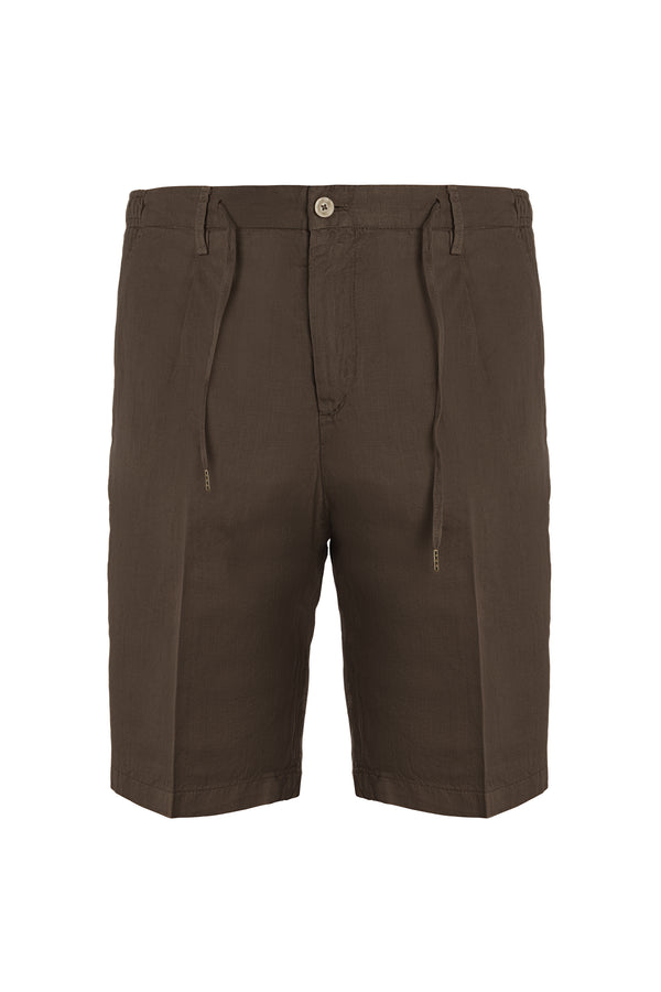 BRIGLIA LINEN SHORT IN BROWN COLOUR