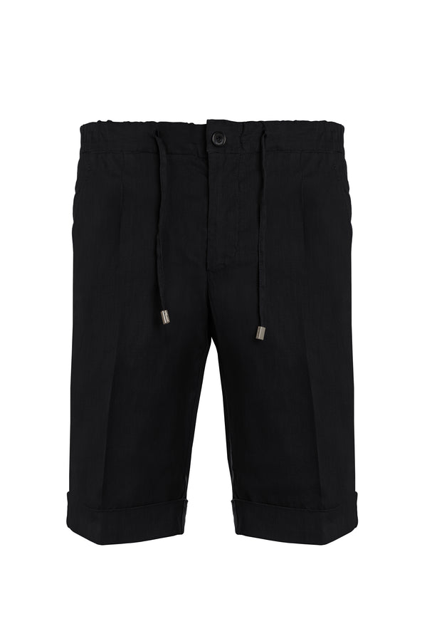 MANDELLI LINEN AND COTTON SHORT IN BLUE COLOUR