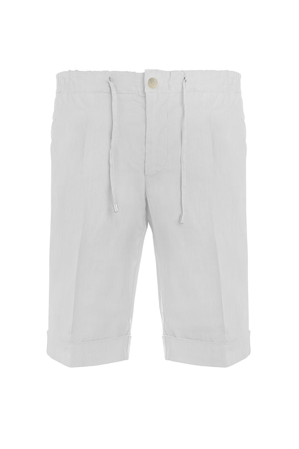 MANDELLI LINEN AND COTTON SHORT IN WHITE COLOUR