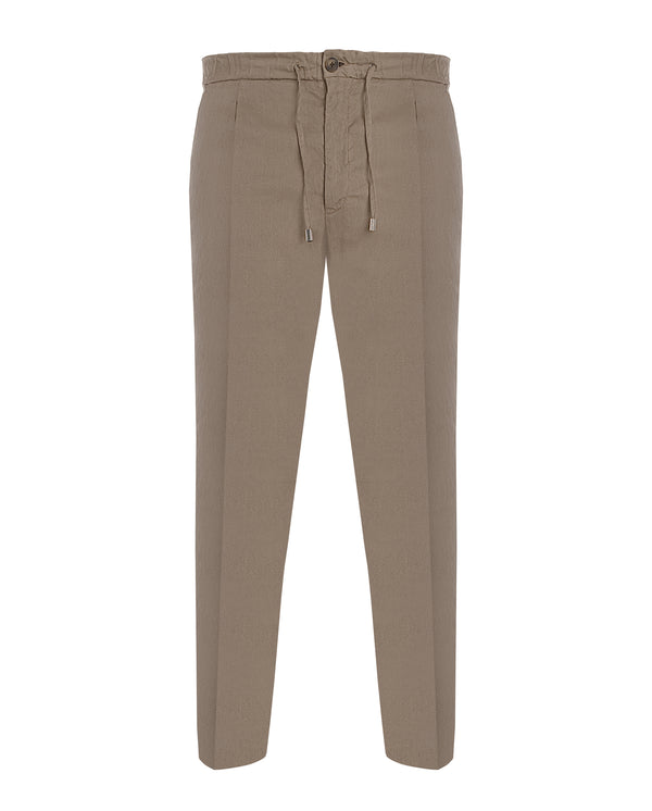 MANDELLI BEIGE LINEN AND COTTON TROUSER