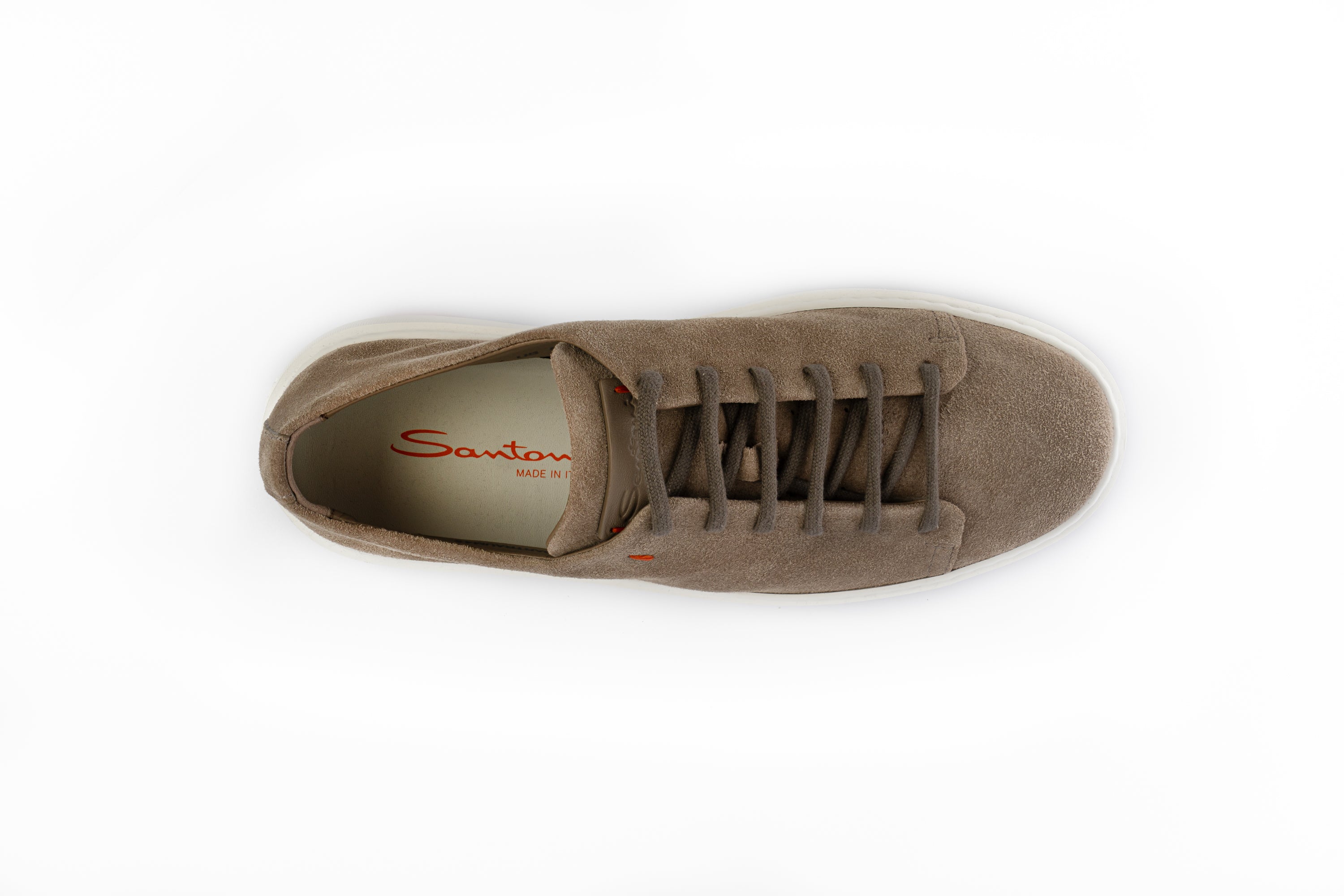 SANTONI GREY SUEDE SNEAKER