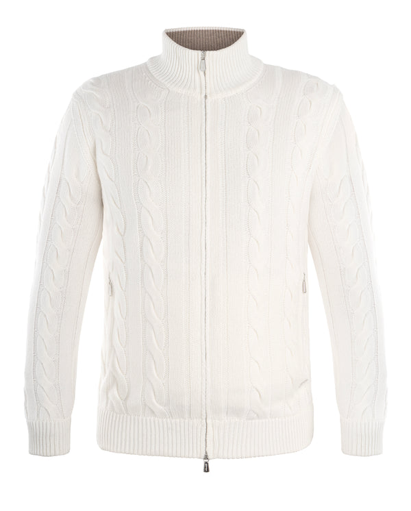 MANDELLI FULL ZIP CASHMERE KNITWEAR
