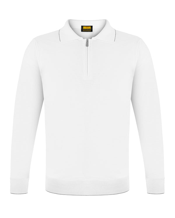 SVEVO WOOL KNITWEAR POLO IN WHITE COLOUR