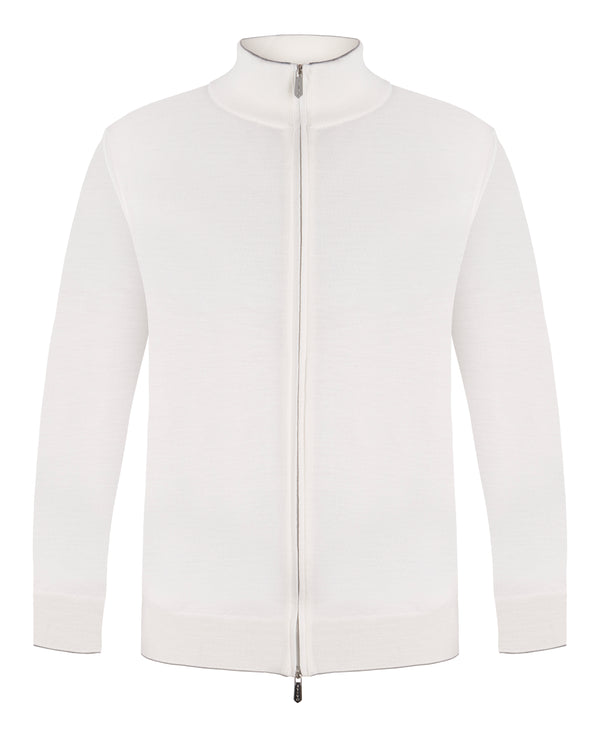 SVEVO FULL ZIP SUPERFINE MERINO WOOL 110'S KNITWEAR