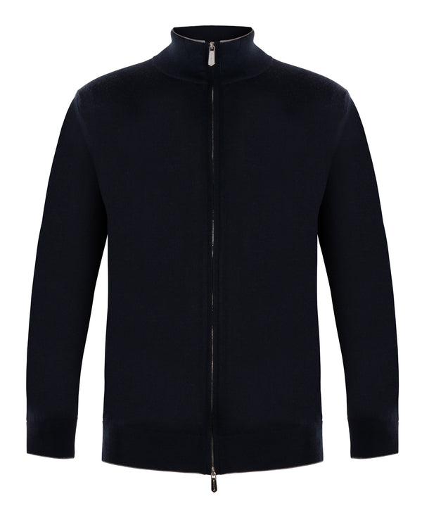 SVEVO FULL ZIP SUPERFINE MERINO WOOL 110'S KNITWEAR
