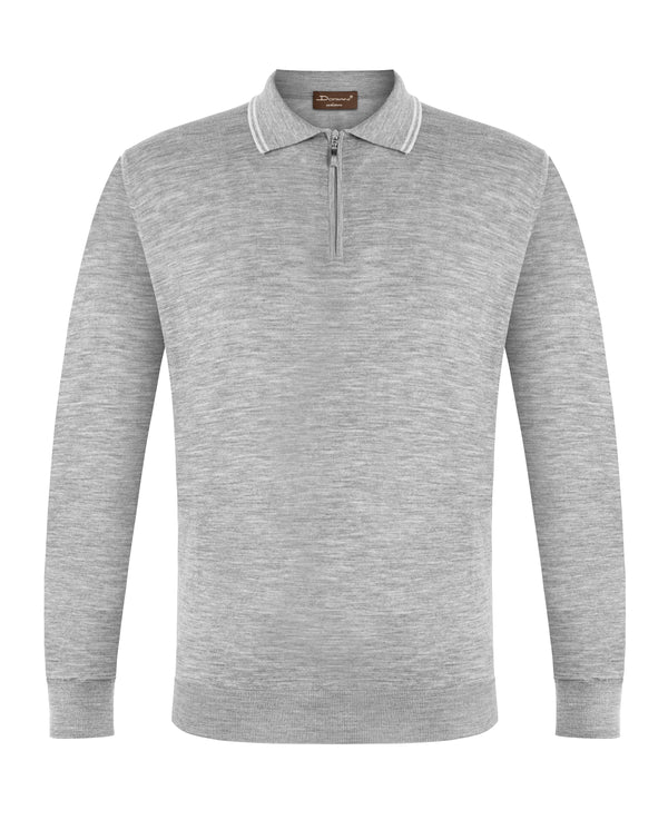 DORIANI KNITWEAR POLO IN GREY COLOUR