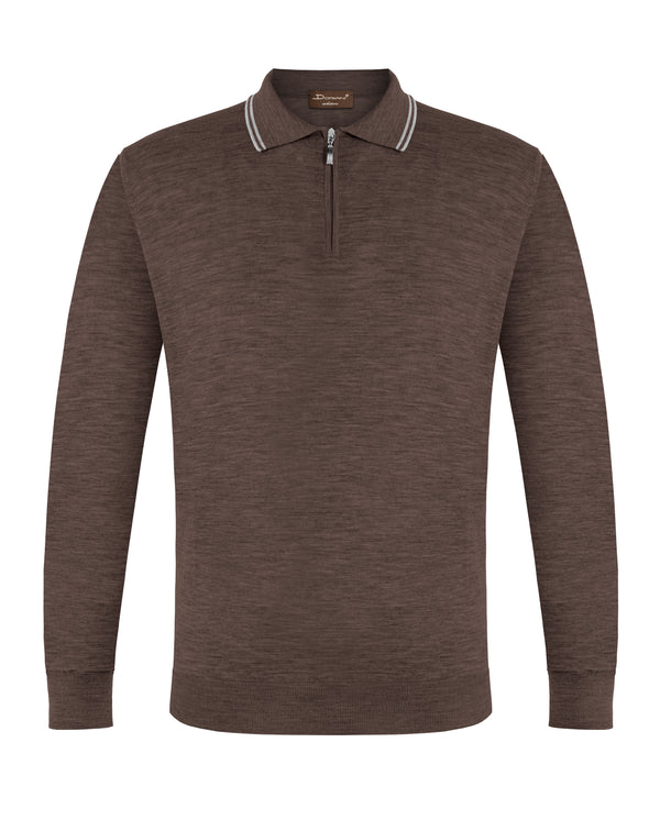 DORIANI KNITWEAR POLO IN BEIGE COLOUR
