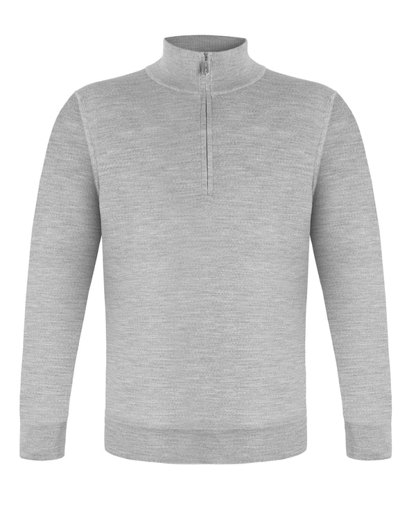 SVEVO HALF ZIP SUPERFINE MERINO WOOL 160'S KNITWEAR