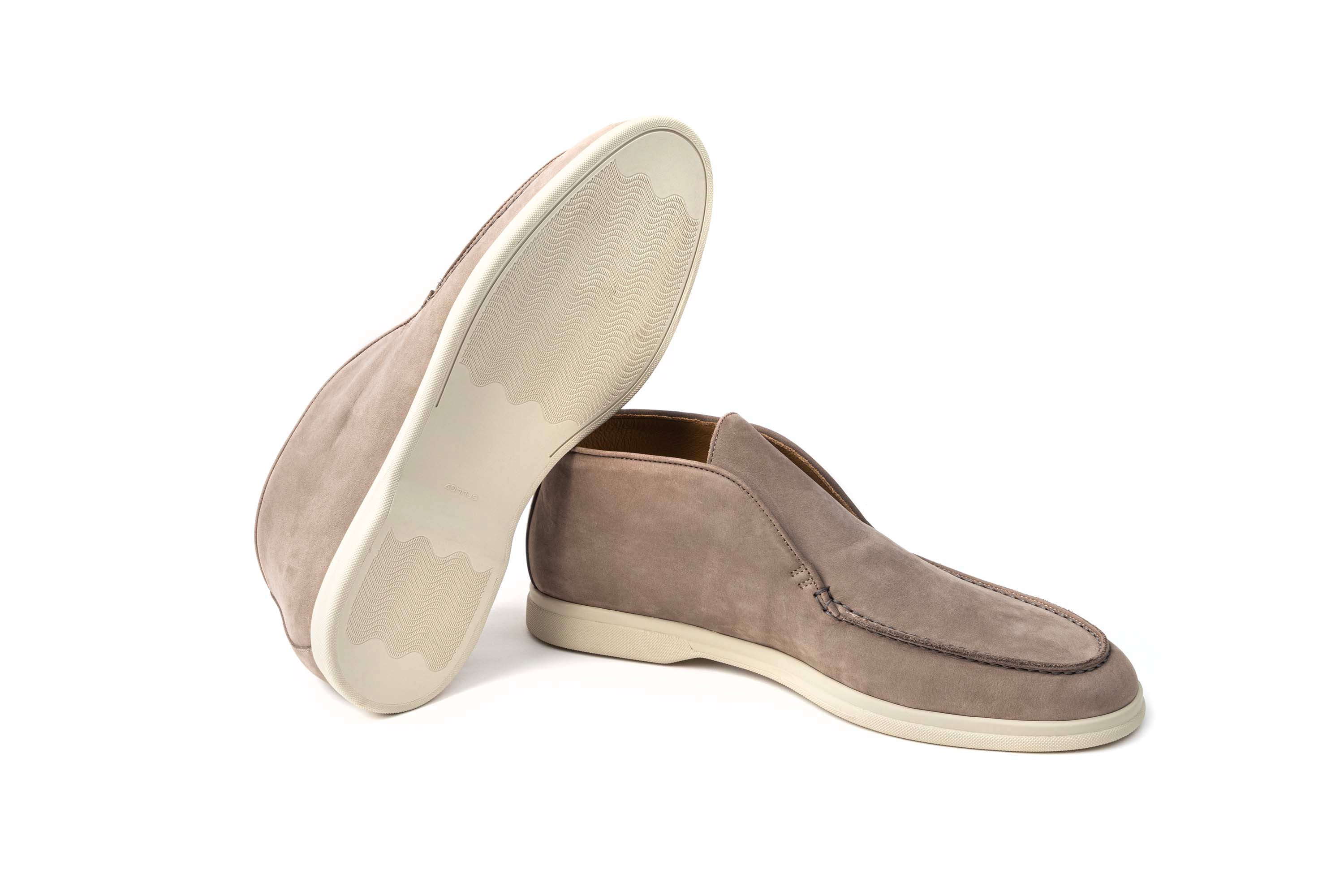 MANDELLI LIGHT GREY SUEDE LOAFERS