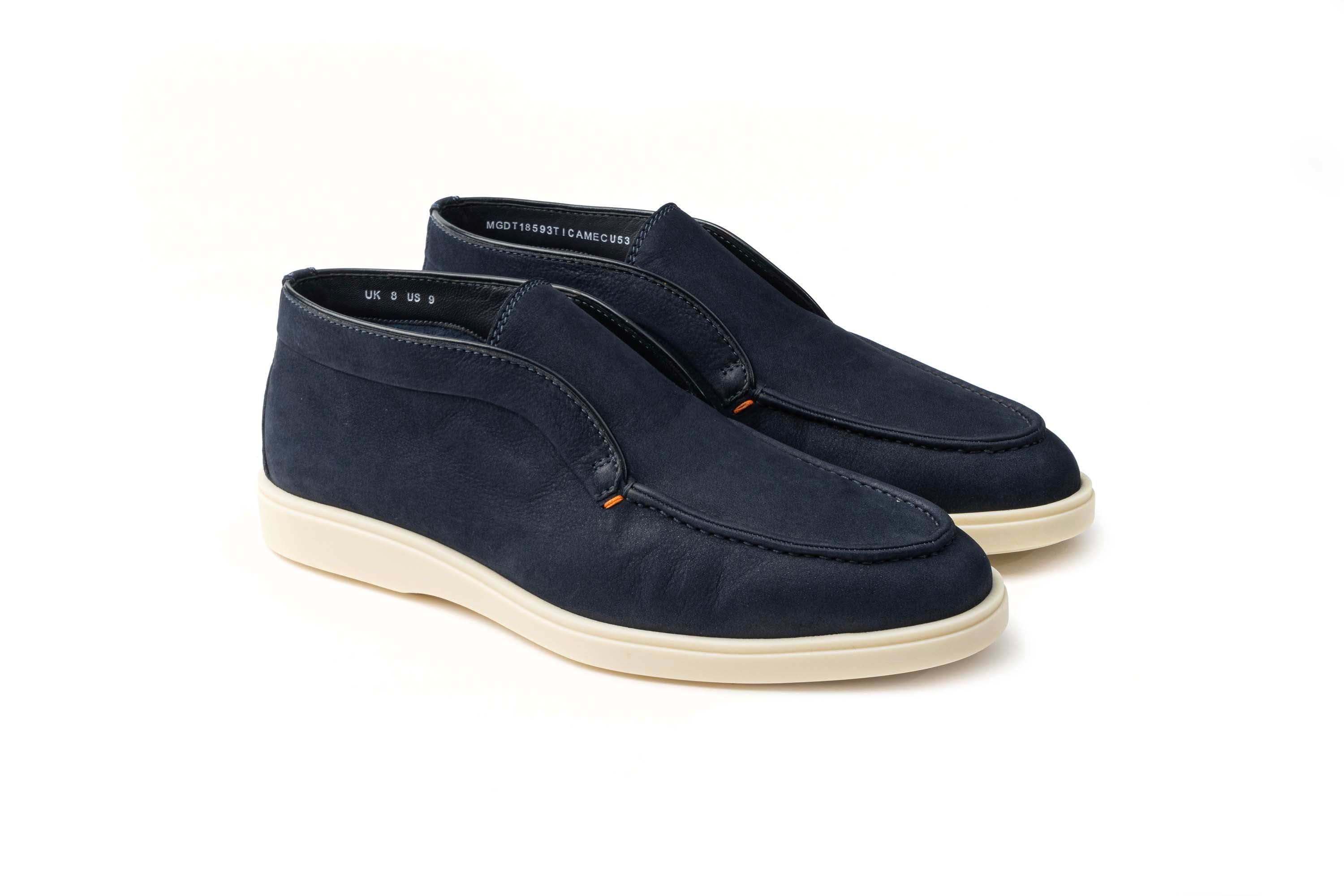 SANTONI BLUE SUEDE DESERT BOOT