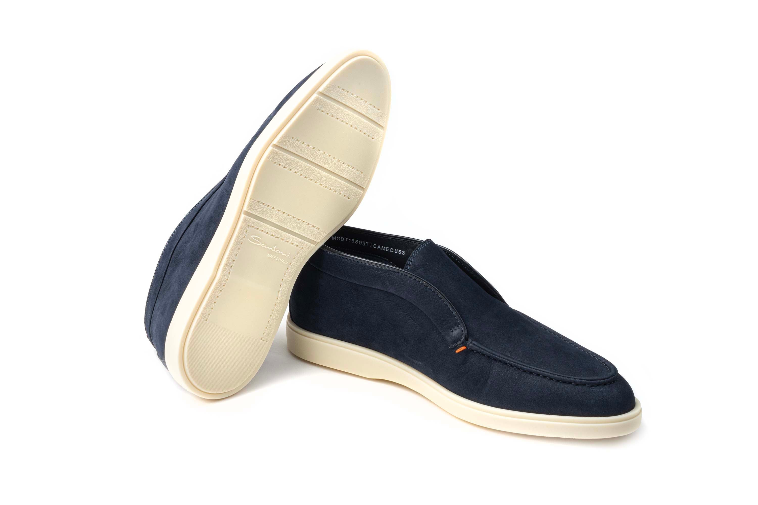 SANTONI BLUE SUEDE DESERT BOOT