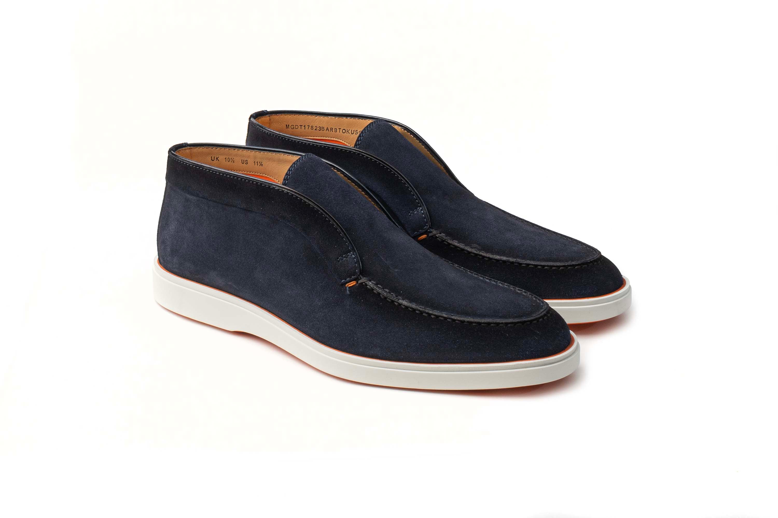 SANTONI NAVY SUEDE DESERT BOOT