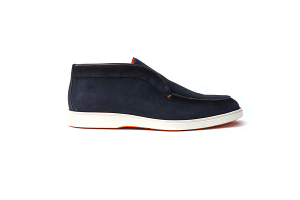 SANTONI NAVY SUEDE DESERT BOOT