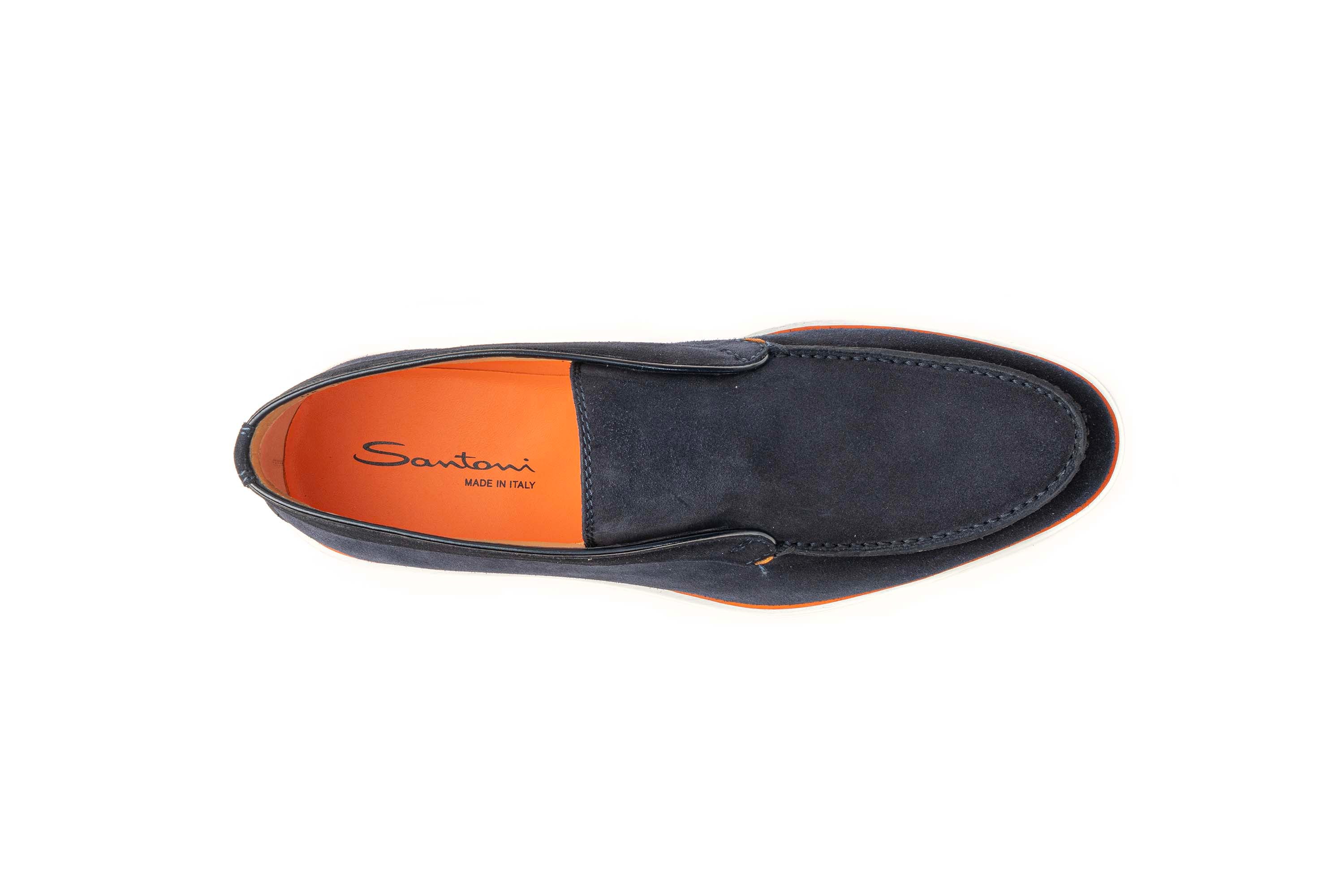 SANTONI NAVY SUEDE DESERT BOOT