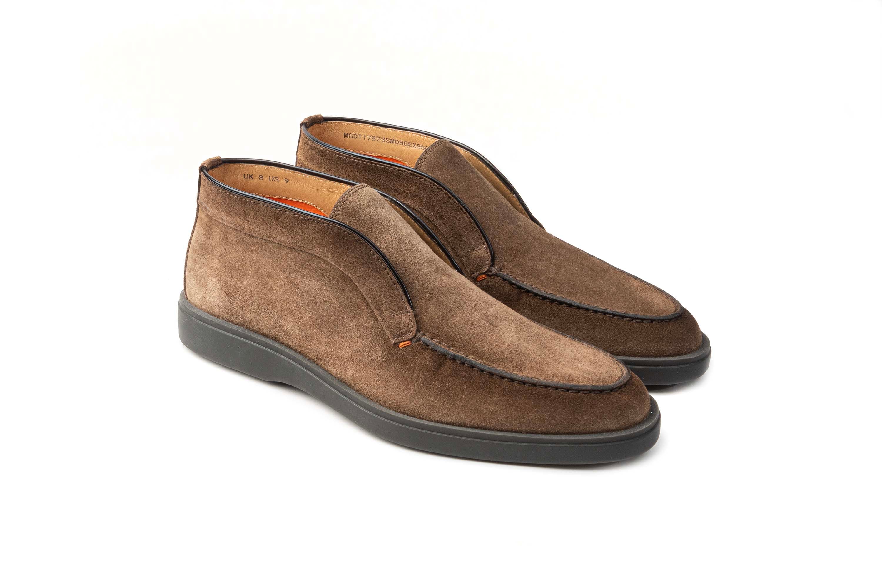 SANTONI BROWN SUEDE DESERT BOOT
