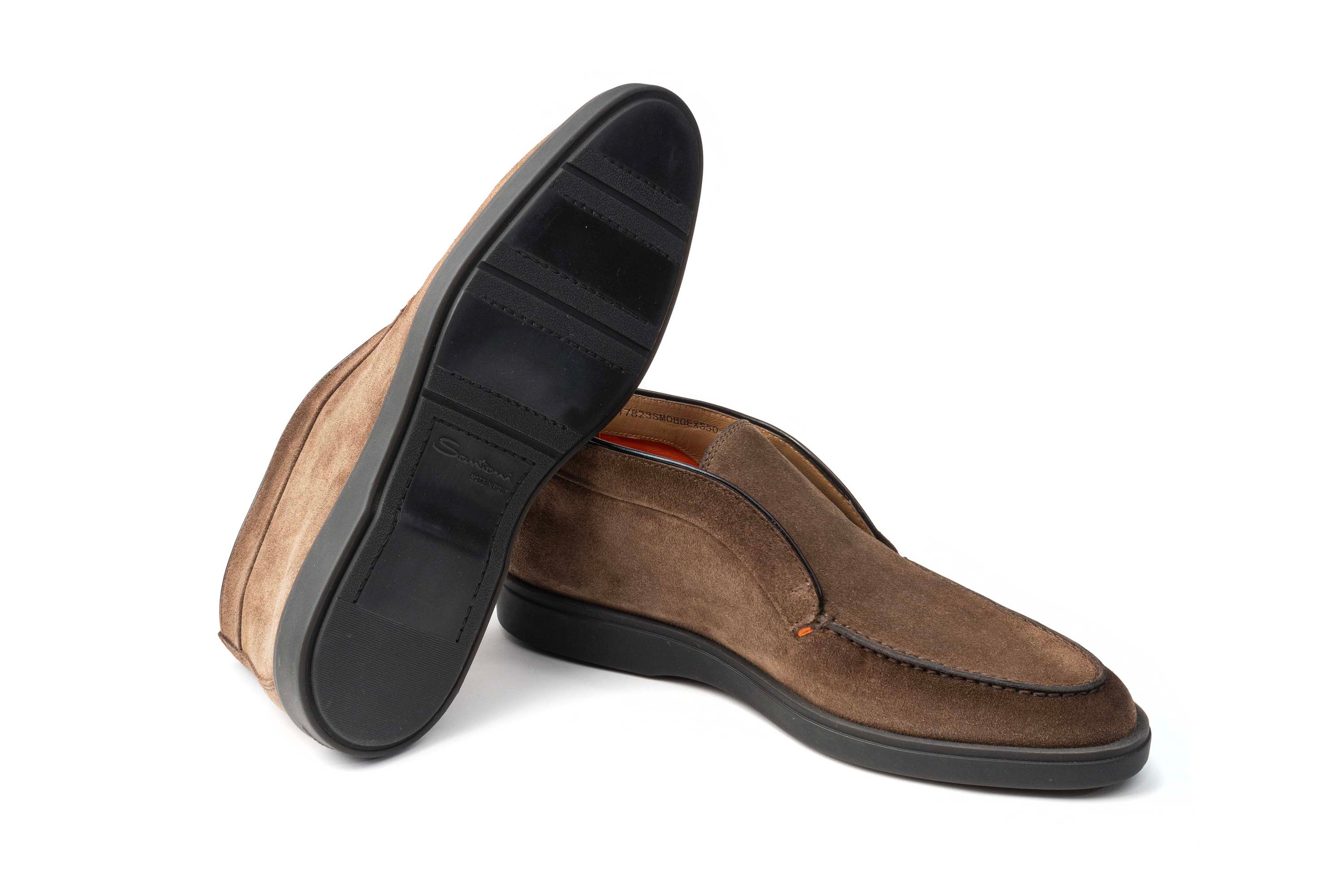 SANTONI BROWN SUEDE DESERT BOOT