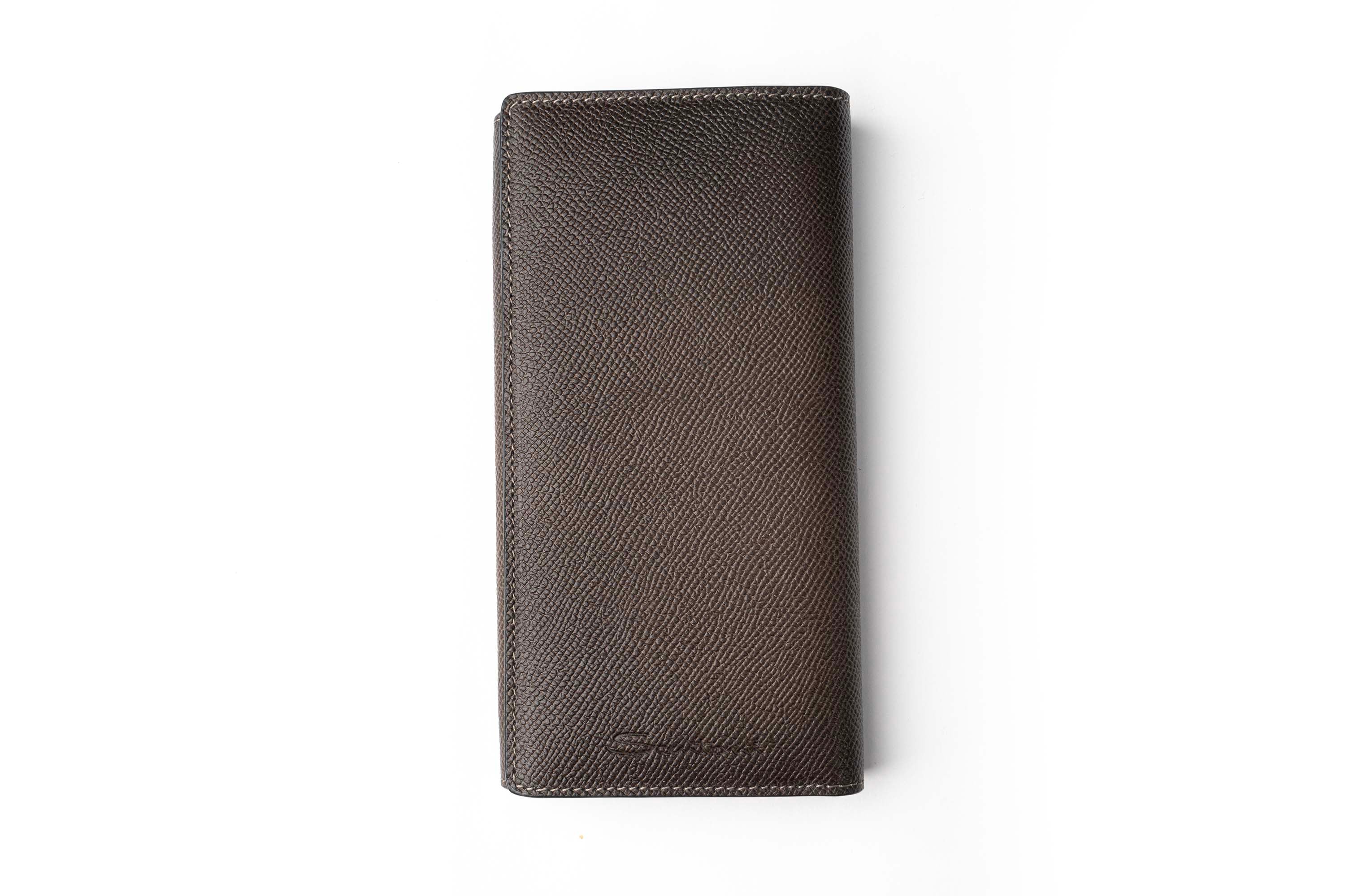 SANTONI-SAFFIANO LEATHER VERTICAL WALLET