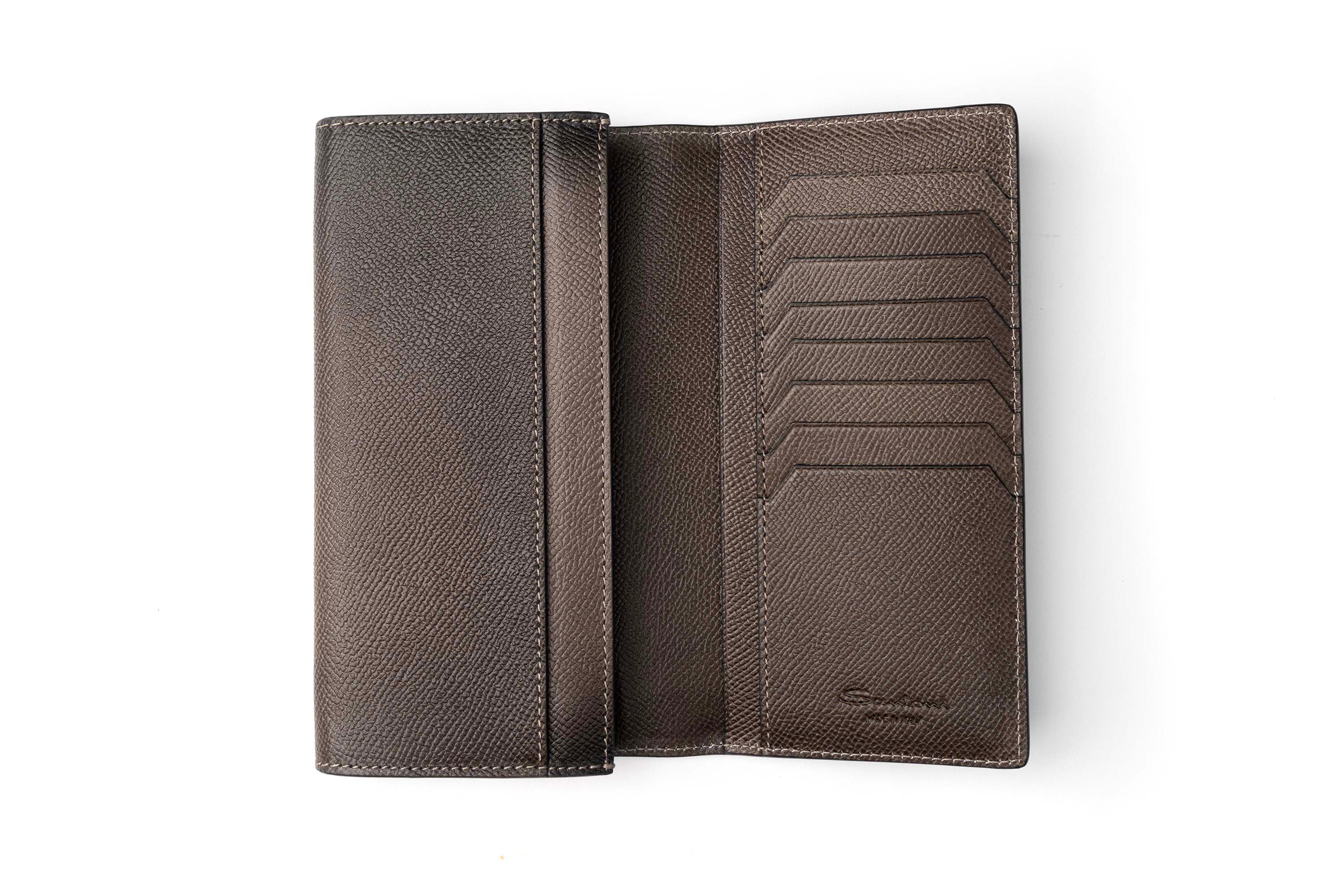 SANTONI-SAFFIANO LEATHER VERTICAL WALLET