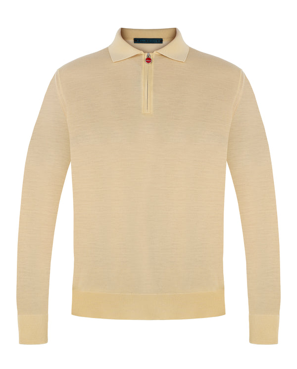 KITON LONG SLEEVE POLO IN YELLOW COLOUR