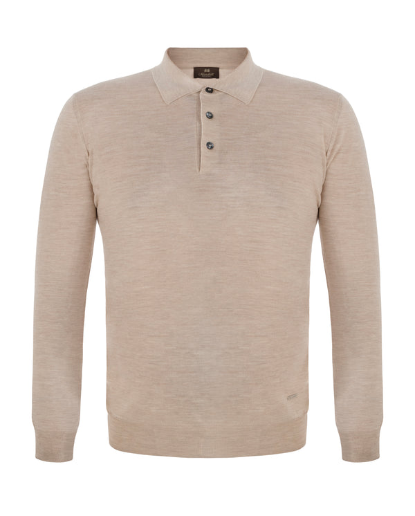 MANDELLI WOOL POLO IN NAVY COLOUR