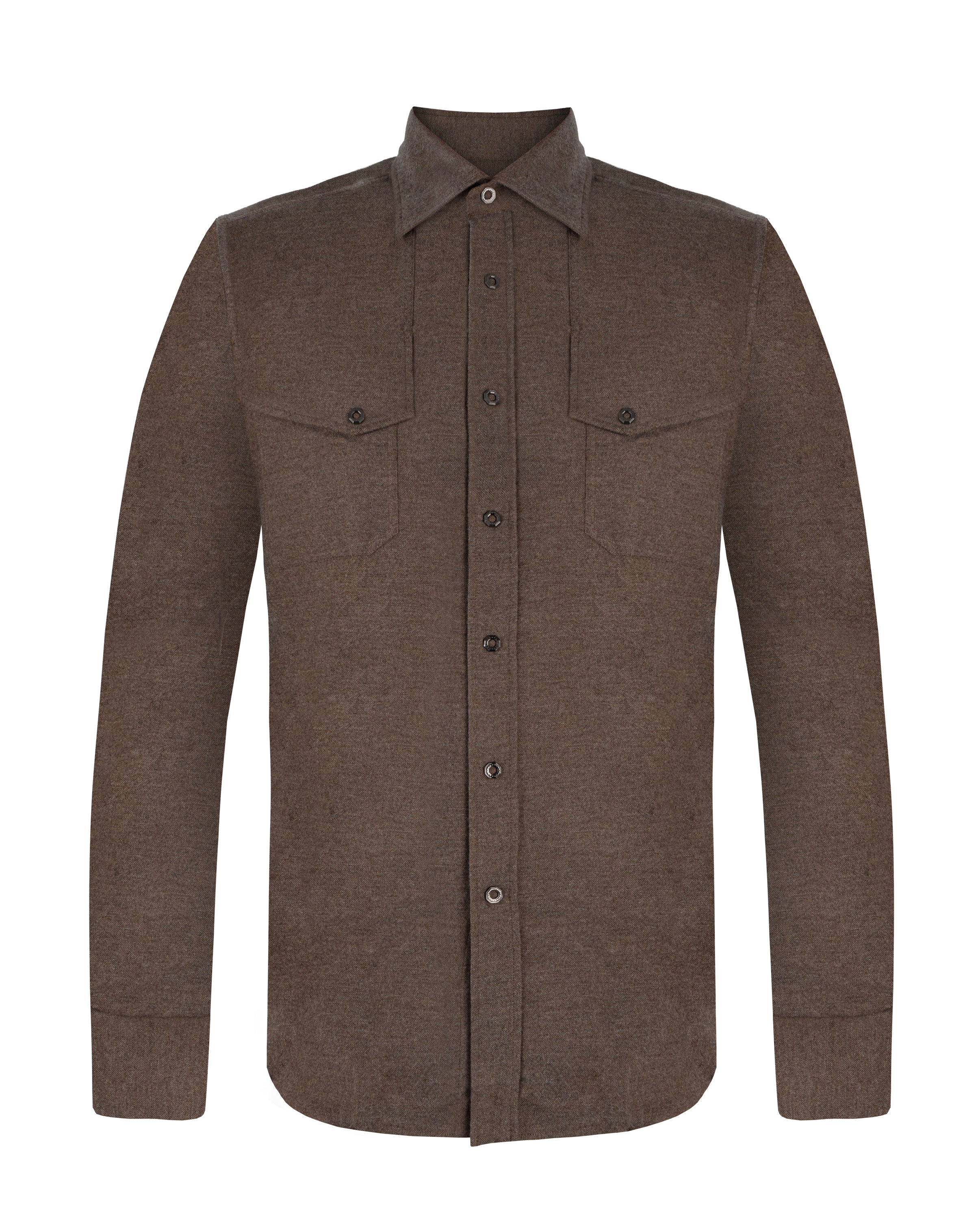 STEFANO RICCI COTTON SHIRT IN BROWN COLOUR