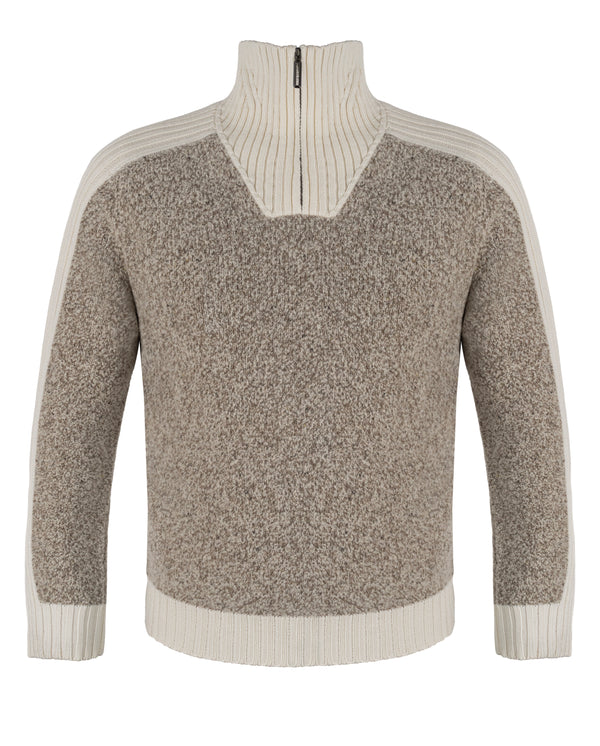 STEFANO RICCI WOOL KNITWEAR IN BEIGE COLOUR