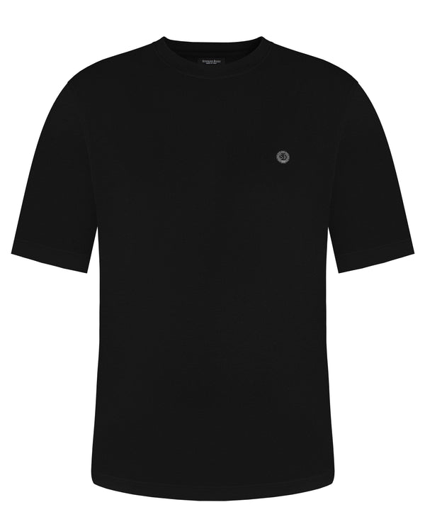 STEFANO RICCI COTTON T-SHIRT IN BLACK COLOUR