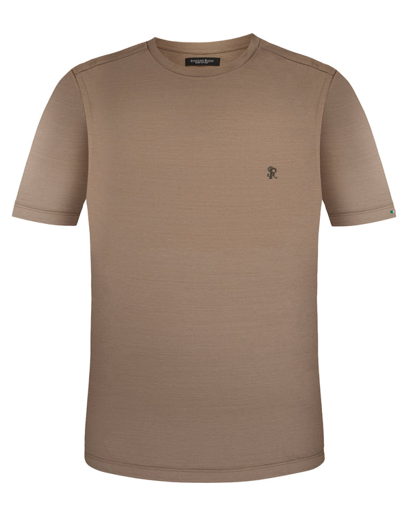 STEFANO RICCI COTTON T-SHIRT IN BROWN COLOUR