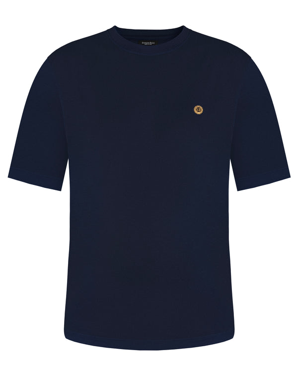 STEFANO RICCI COTTON T-SHIRT IN NAVY COLOUR