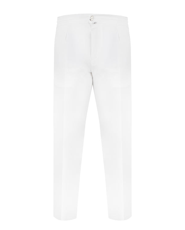KITON LYCRA TROUSER IN WHITE COLOUR