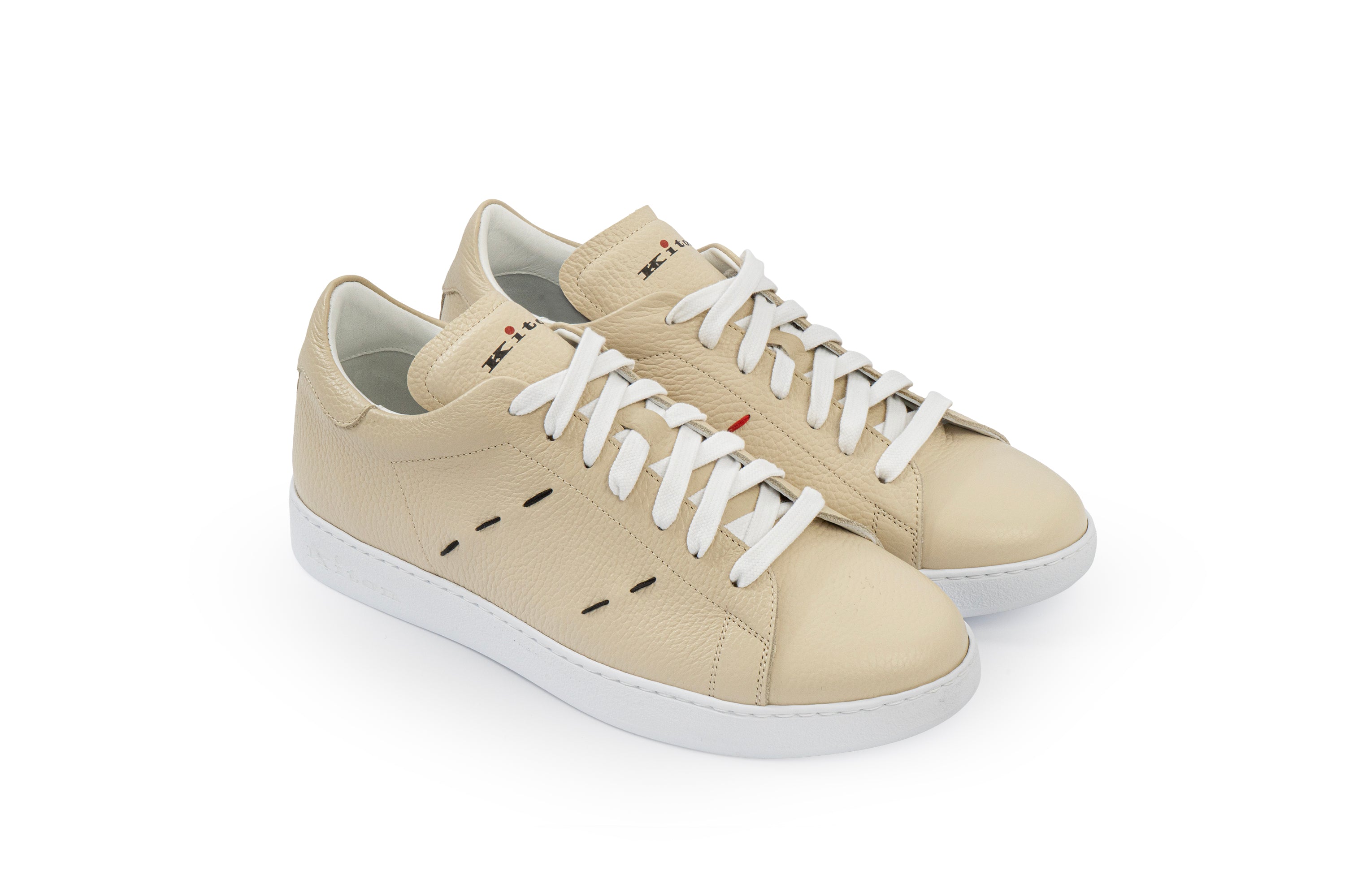 KITON SNEAKERS SHOES CALFSKIN IN BEIGE COLOUR