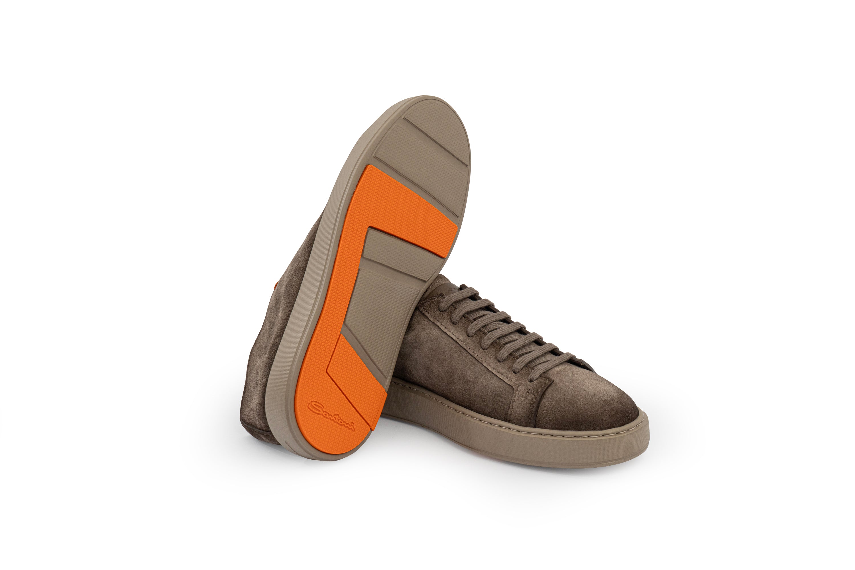 SANTONI BEIGE SUEDE SNEAKER