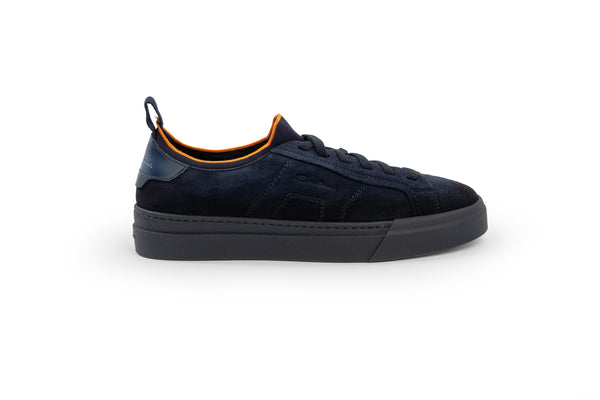 SANTONI NAVY SUEDE SNEAKER