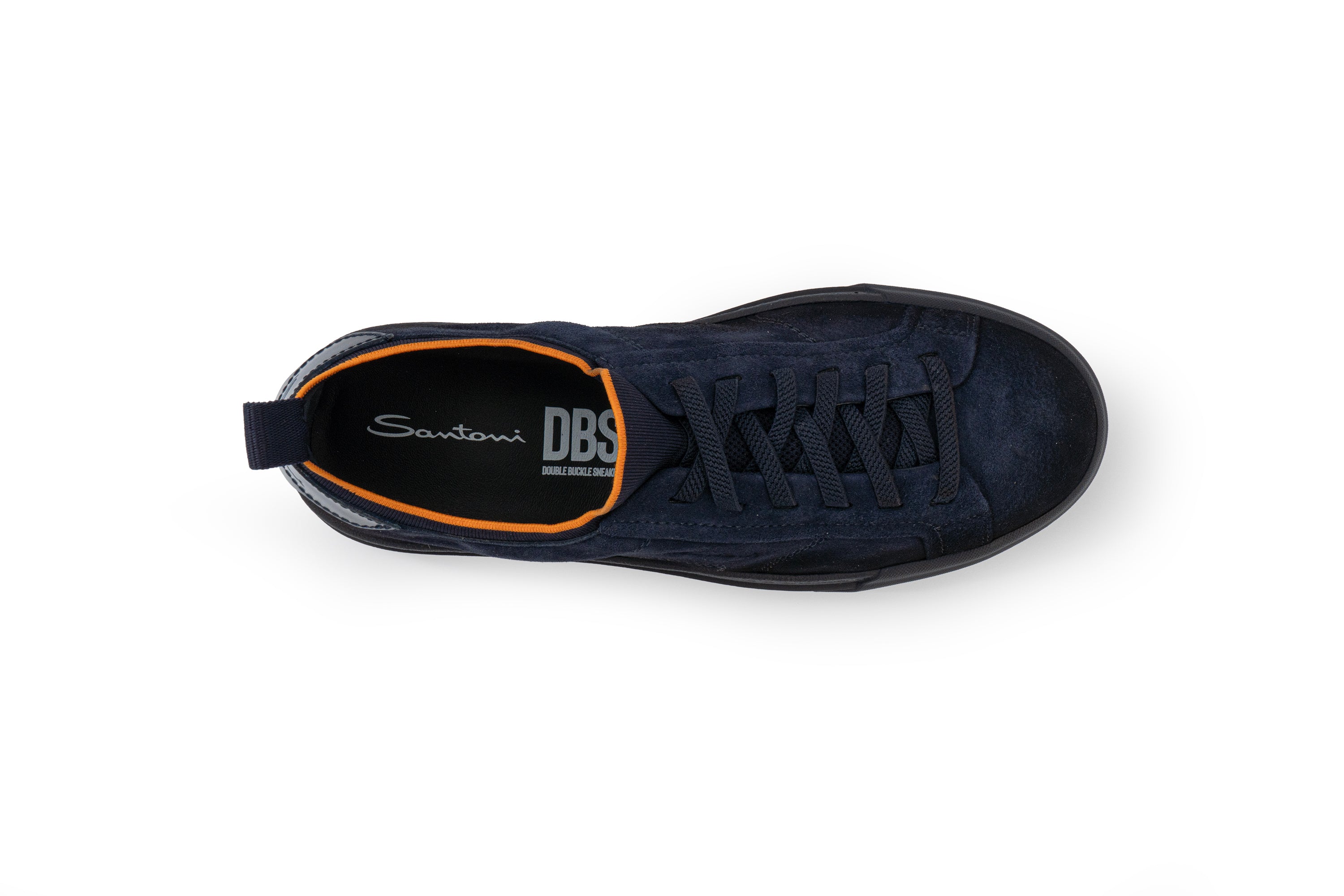 SANTONI NAVY SUEDE SNEAKER