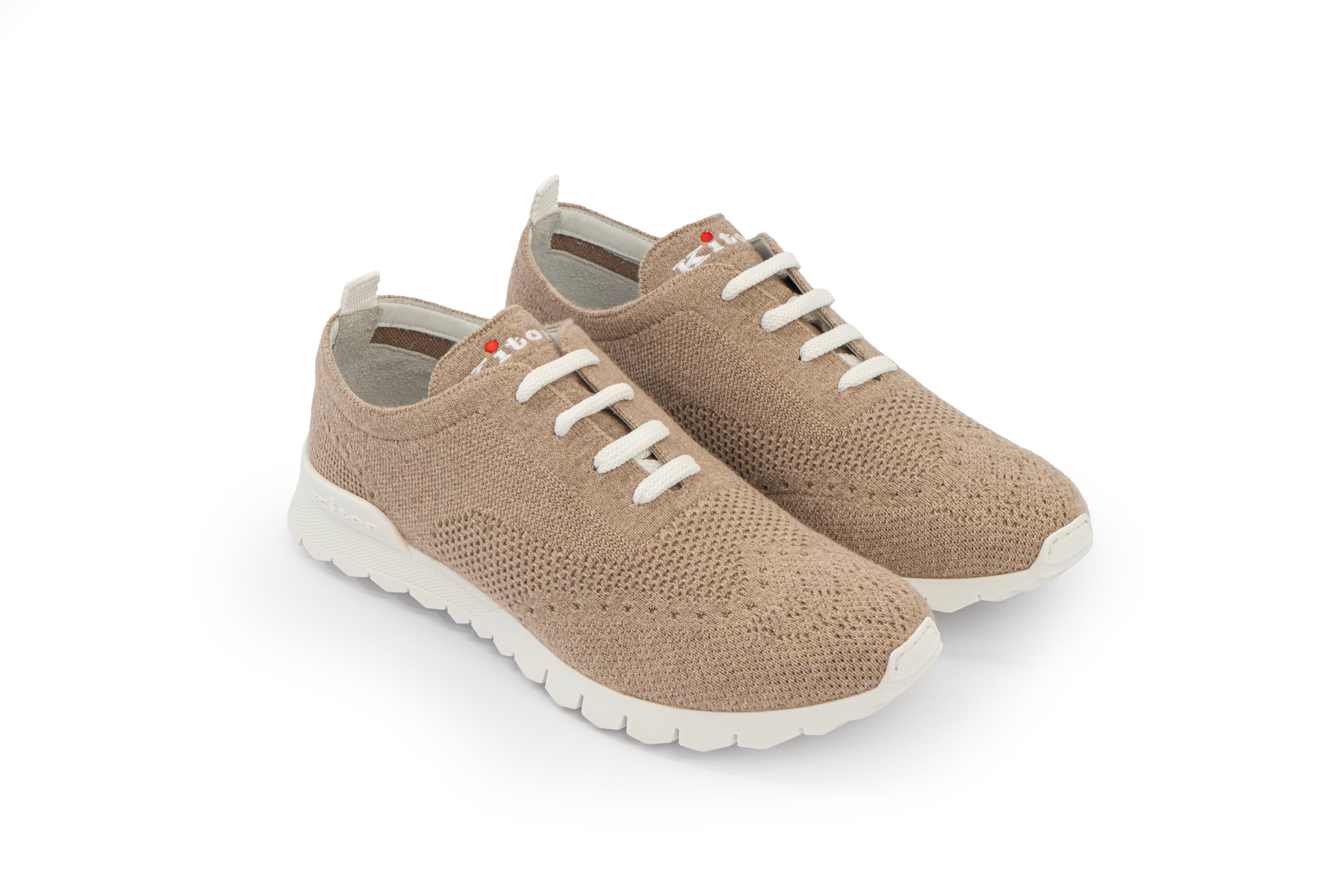 KITON CASHMERE SNEAKERS SHOES IN BEIGE COLOUR