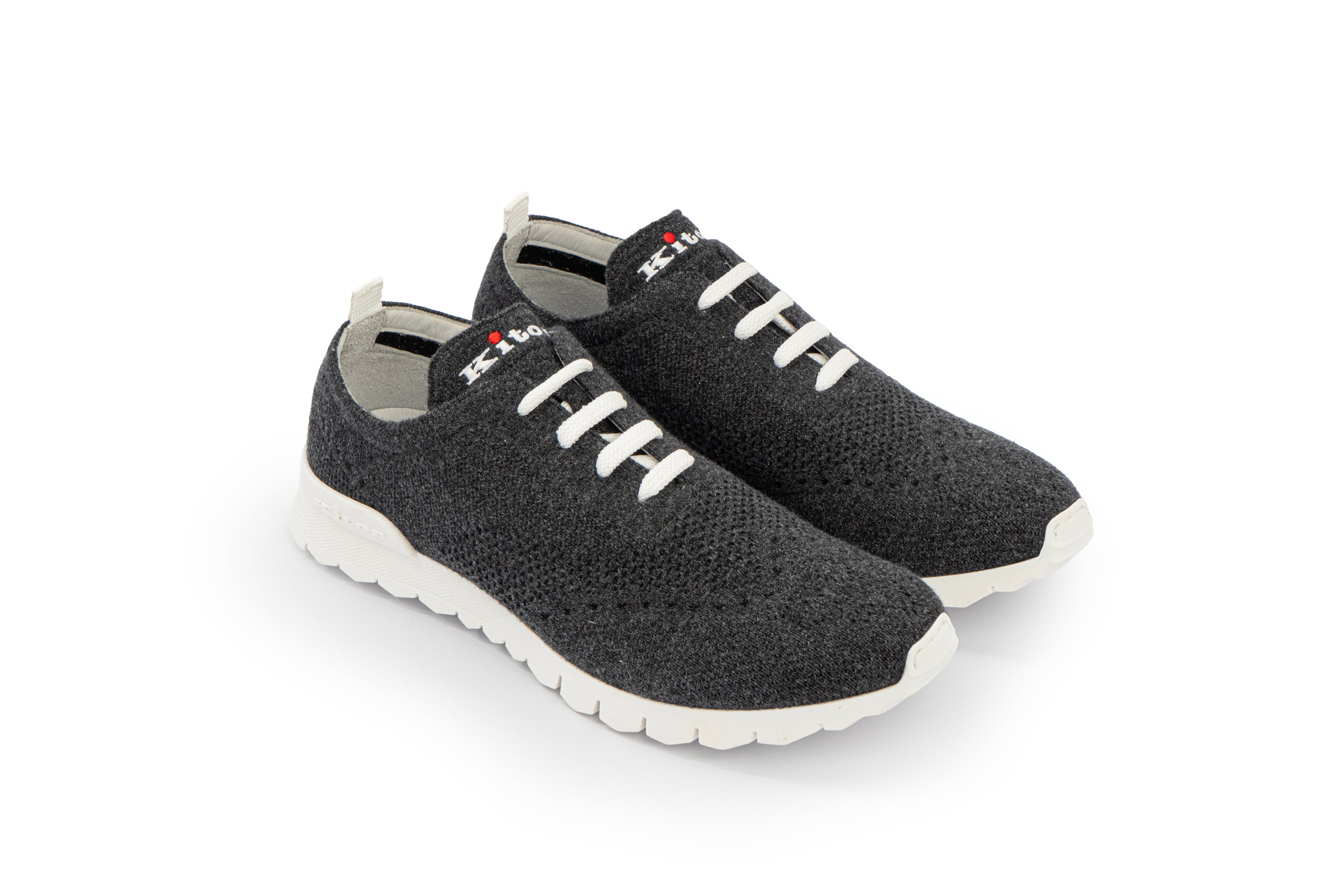 KITON CASHMERE SNEAKERS SHOES IN GREY COLOUR